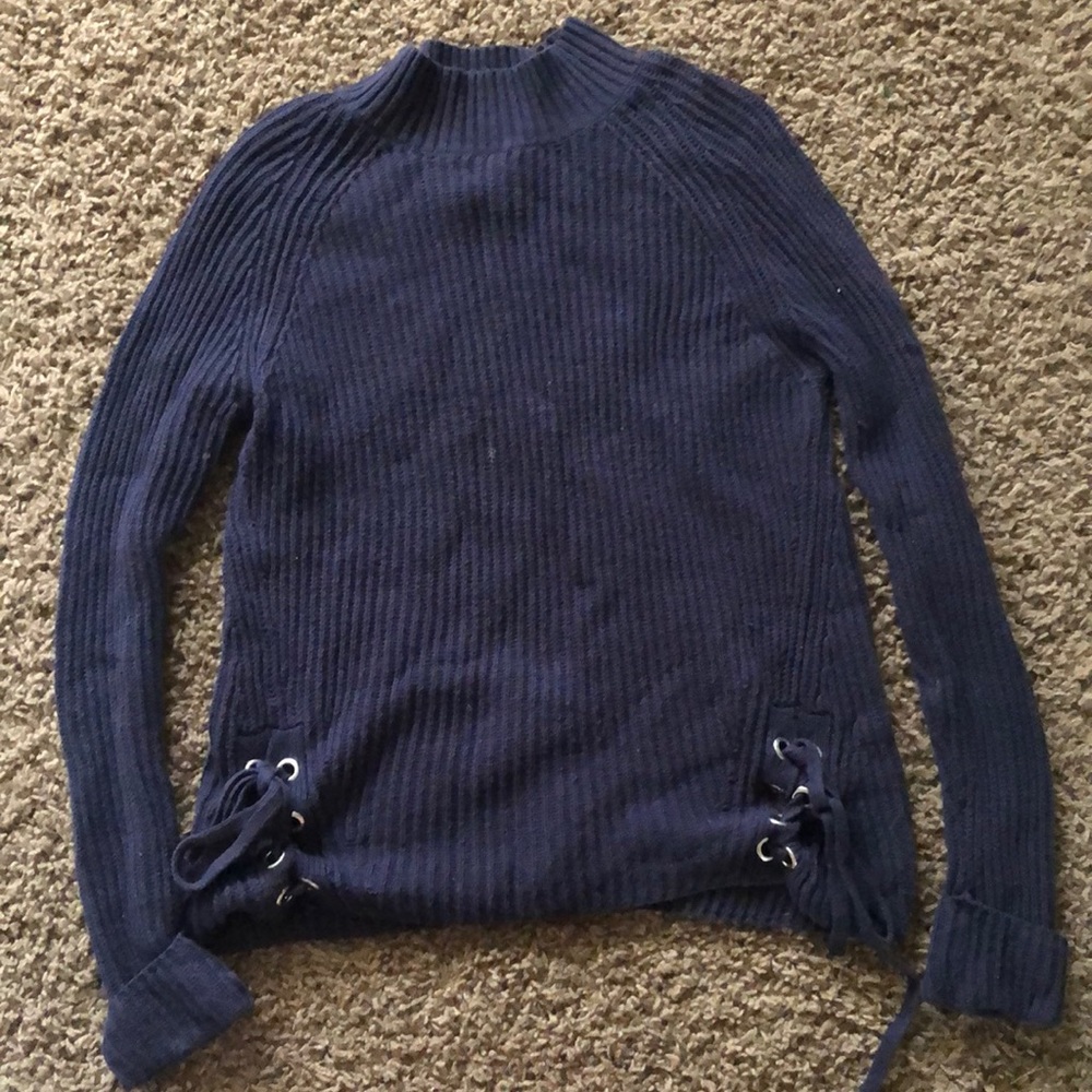 Christopher Banks oversized sweater with tie accents on sides